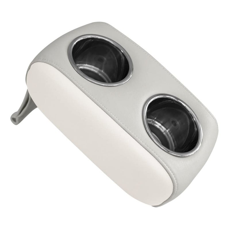 Wise 3059-1882 Pontoon Double Drink Holder with Stainless Steel Cup Holders, Marble / Brite White - Image 1